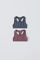 8-14 ANS/ LOT DE DEUX TOPS SANS COUTURES SPORT