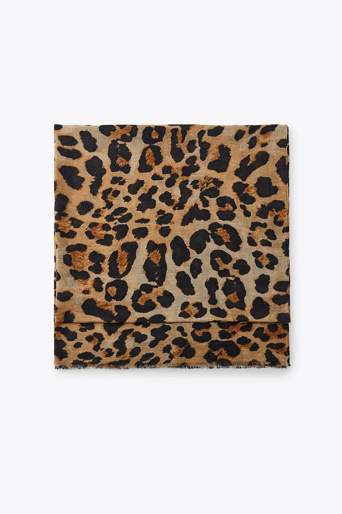 FOULARD À IMPRIMÉ ANIMALIER