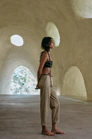BRAIDED BELTED CHINO PANTS