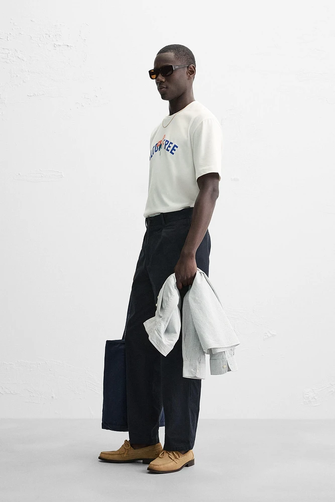 EMBROIDERED TEXT T-SHIRT