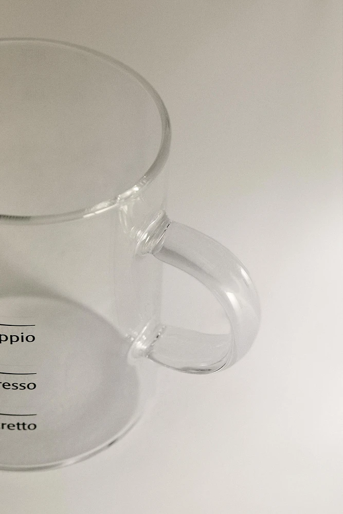 BOROSILICATE GLASS MUG WITH SILK SCREEN