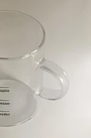 BOROSILICATE GLASS MUG WITH SILK SCREEN