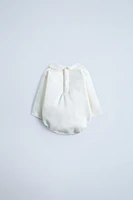 FLORAL EMBROIDERED PETER PAN COLLAR BODYSUIT