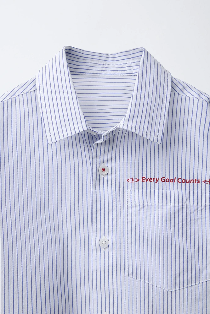 STRIPED TEXT SHIRT