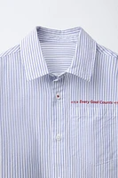 STRIPED TEXT SHIRT