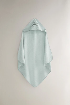 HOODED TROPICAL SEA BABY TOWEL