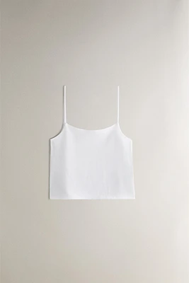 STRAPPY COTTON JERSEY TOP