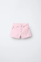 STRIPED DENIM SHORTS