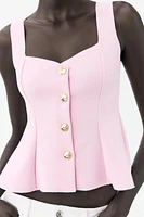 STRETCH PEPLUM VEST TOP