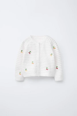 GILET EN MAILLE CERISES
