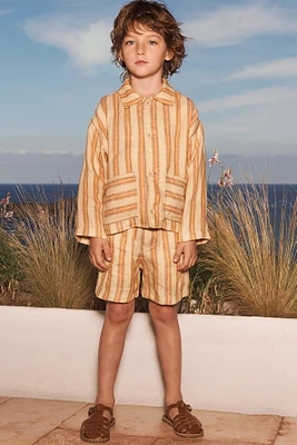 LIMITED EDITION 100% LINEN STRIPED SHIRT