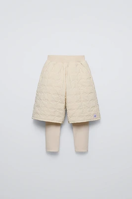 QUILTED SHORTS WITH LEGGINGS