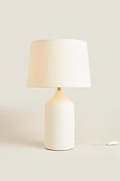 LAMPE DE TABLE BASE CÉRAMIQUE BLANCHE