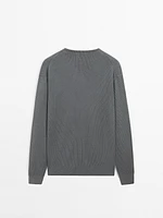 Mock turtleneck knit sweater