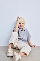 LINEN BAGGY BUTTON PANTS