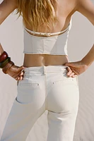 TOPSTITCHED BOOTCUT PANTS