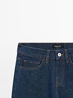 Jean bootcut taille basse en coton mélangé