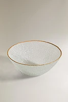 BOL VERRE RECYCLABLE RELIEF LISERÉ DORÉ