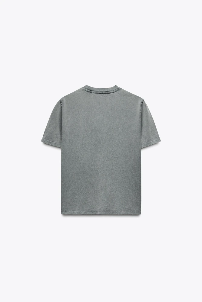 WASHED T-SHIRT WITH TEXT