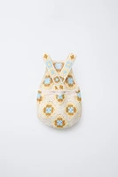 BARBOTEUSE EN MAILLE CROCHET À FLEURS