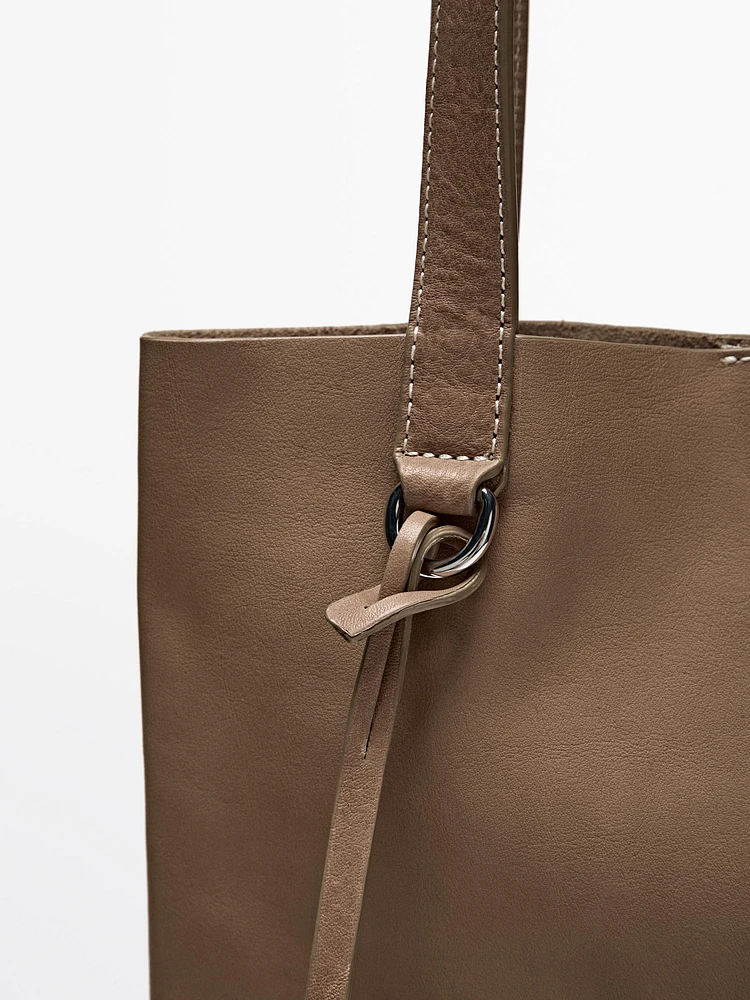 Tote bag en cuir nappa