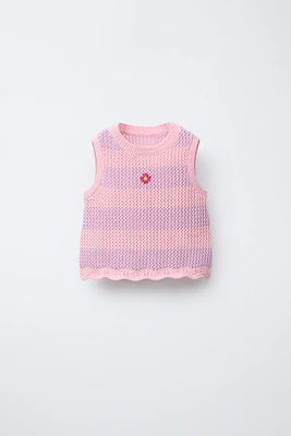 TOP EN MAILLE BRODÉ