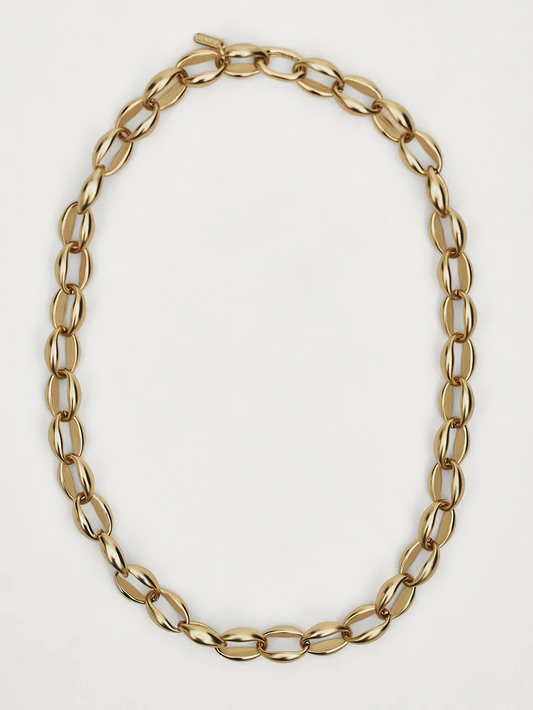 Collier chaîne à maillons dorée