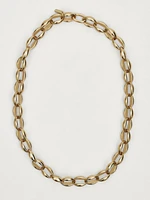 Collier chaîne à maillons dorée