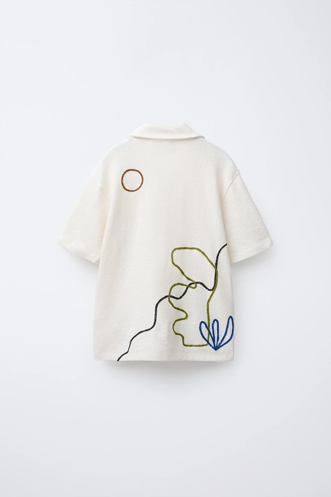 CHEMISE EFFET SERVIETTE BRODÉE