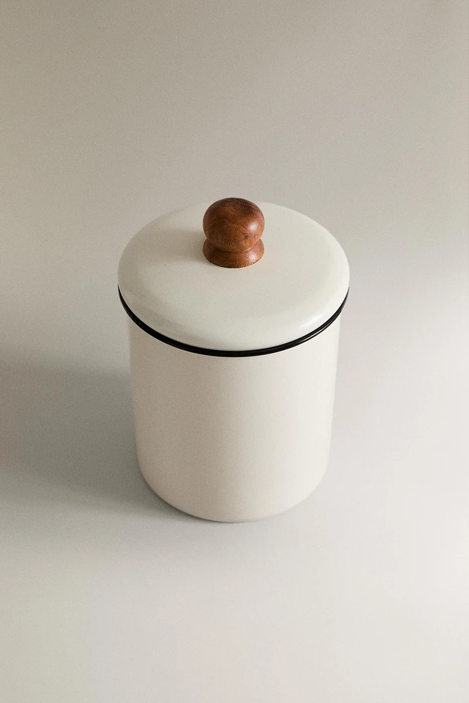 SMALL ENAMELED PET TREATS JAR