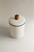 SMALL ENAMELED PET TREATS JAR