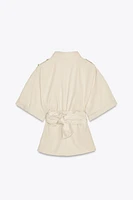 CHEMISE À PASSANTS ET CEINTURE