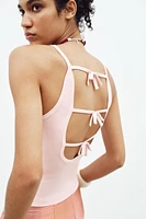 TIE CUT OUT KNIT TOP