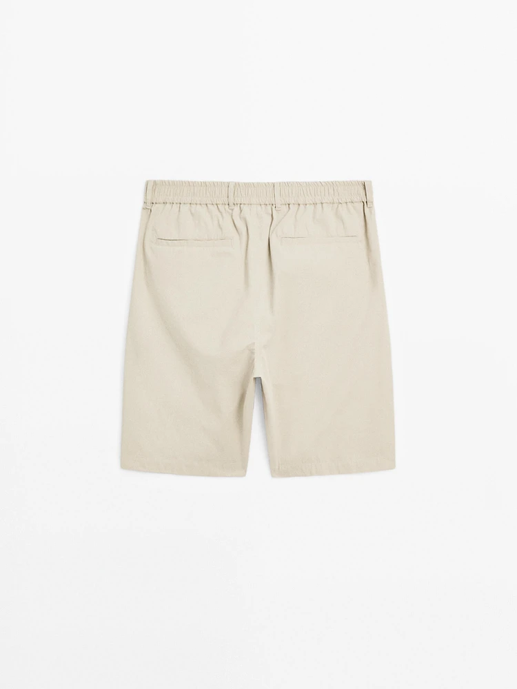 Cotton poplin carpenter Bermuda shorts