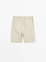 Cotton poplin carpenter Bermuda shorts