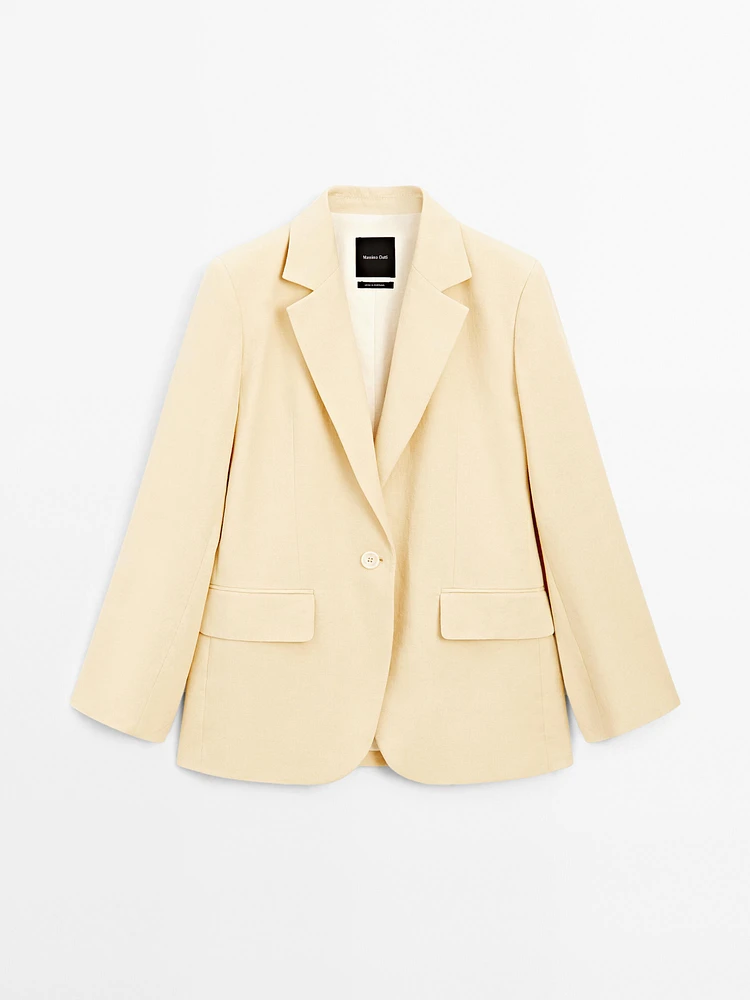 Linen blend blazer