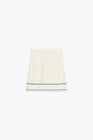 MINI TOPSTITCHED SKIRT