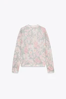 GILET EN MAILLE À IMPRIMÉ FLEURI