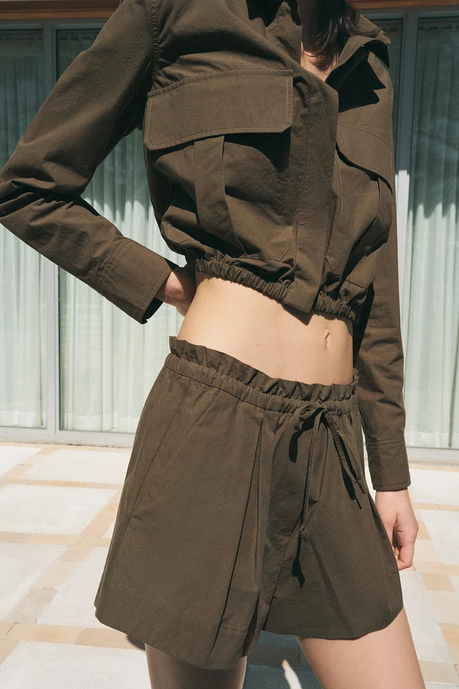 CROPPED SHIRT WITH POCKETS ZW COLLECTION