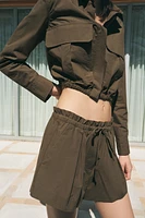 CROPPED SHIRT WITH POCKETS ZW COLLECTION