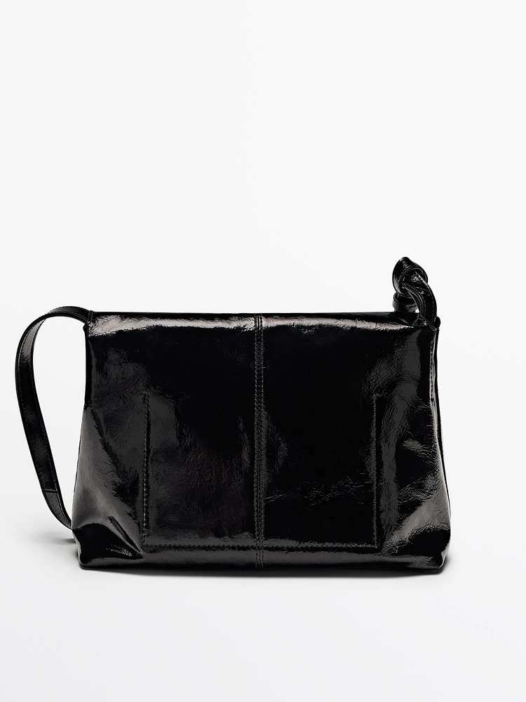Mini-sac flap nappa craquelé