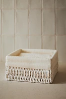 CORBEILLE CARRÉE AVEC TISSU INTÉRIEUR