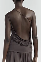 RUCHED ASYMMETRIC TOP