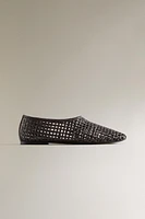 BALLERINES CUIR TRESSÉ