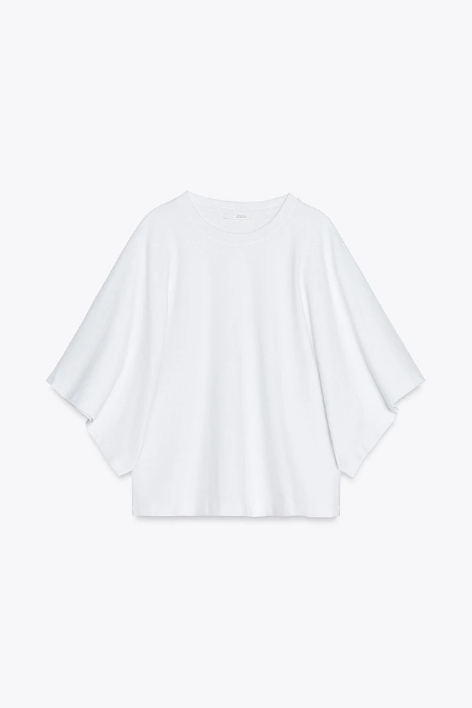 WASHED CAPE SLEEVE T-SHIRT