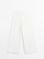 Pantalon palazzo lin à pinces