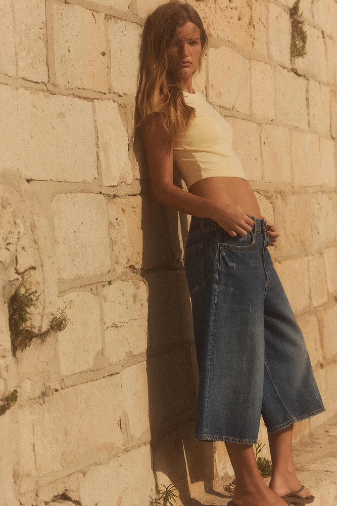 COTTON MODAL CROP T-SHIRT
