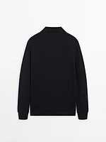 Pull polo en coton mélangé