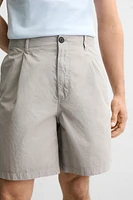 BERMUDA RELAXED FIT EFFET PLISSÉ