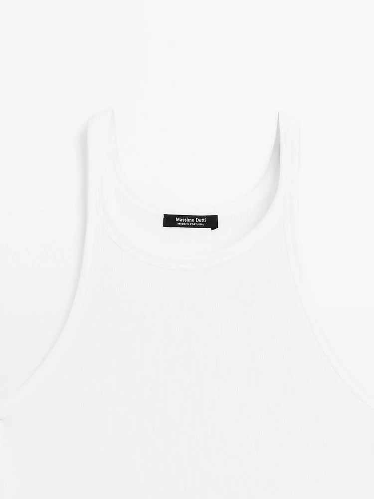 Débardeur 100 % coton à encolure américaine
